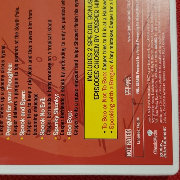 Casper the Friendly Ghost Wendy the Witch Vols. 1 & 2...& 2003 'Casper' 3 DVDs - Picture 10 of 12